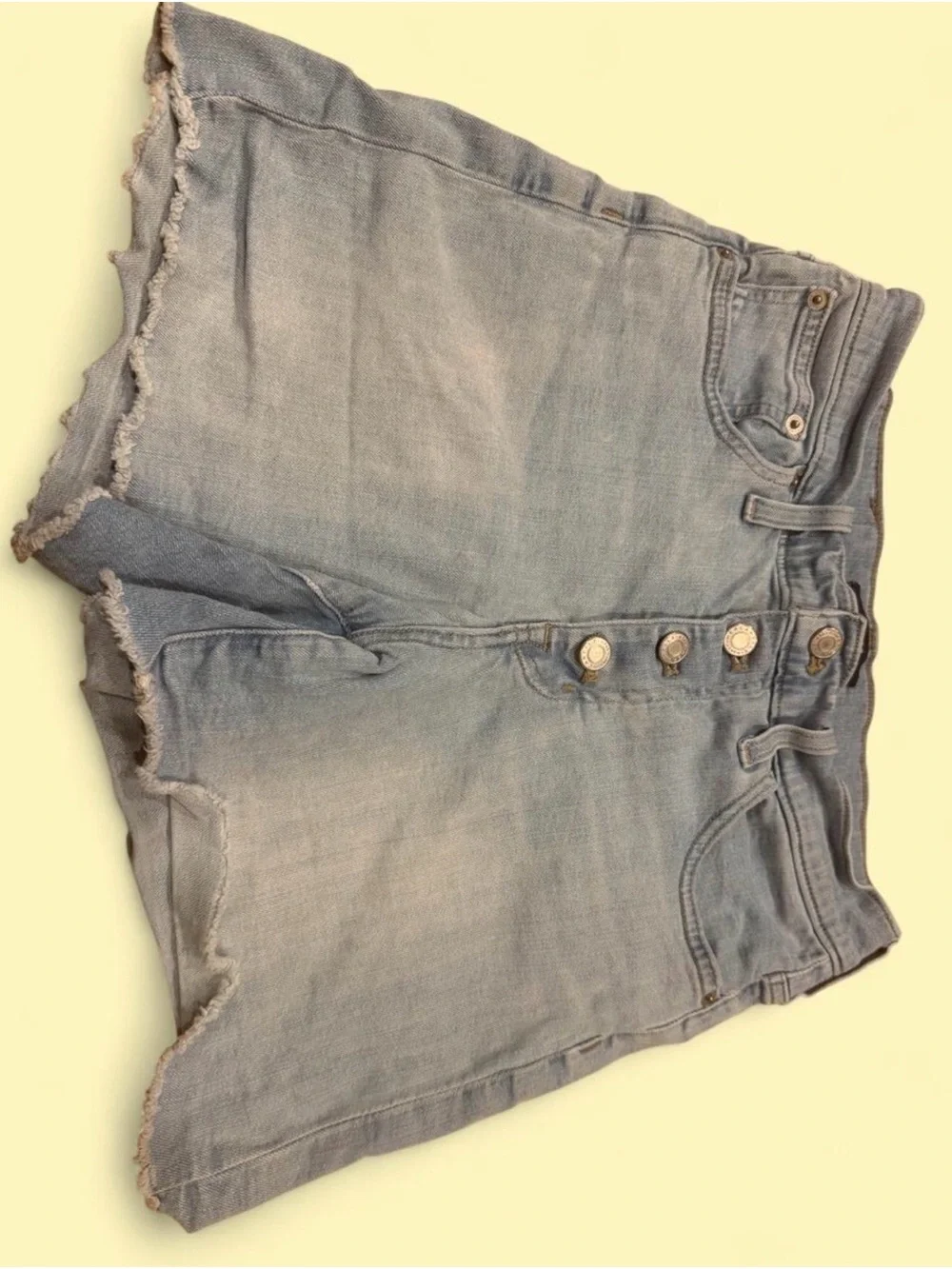 J. Crew Light Wash High-Rise Button-Front Denim Shorts